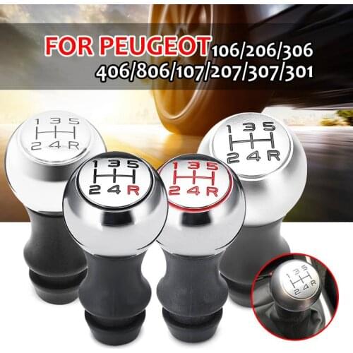 5 Speed Car Gear Shift Knob Lever Shifter Gear Stick Aluminum For Peugeot 106 206 306 406 107 207 307 407 C2 C3 C4