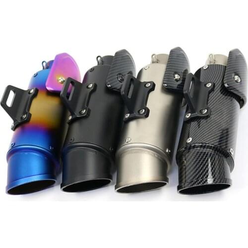 51mm Fake Carbon Fiber Cover Protection Cap SC Exhaust Pipe Motorcycle Muffler Escape Moto For aerox 155 cb400 jawa gy6 150cc
