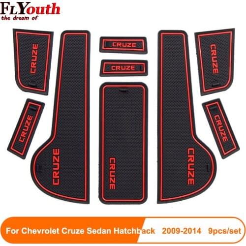 9pcs Fit For Chevrolet Cruze Sedan Hatchback 2009-2014 Car Styling Interior Non-Slip Mat Door Groove Pad Cushion Rubber Mat
