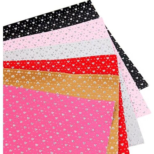 David accessories 20*33cm heart love valentine day glitter Synthetic leather fabric DIY hair bow decoration crafts,1Yc3377
