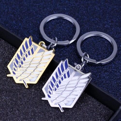 Anime Jewelry Shingeki no Kyojin Key Ring Attack on Titan Keychain Key Chains chaveiro