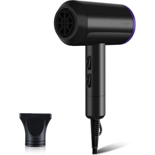Hair Dryer, Professional Blow Dryer, Fast Drying, Volumizing Wide Air Flow, Smoothing Hair Dryer, Multiple Speed, Black, Purple