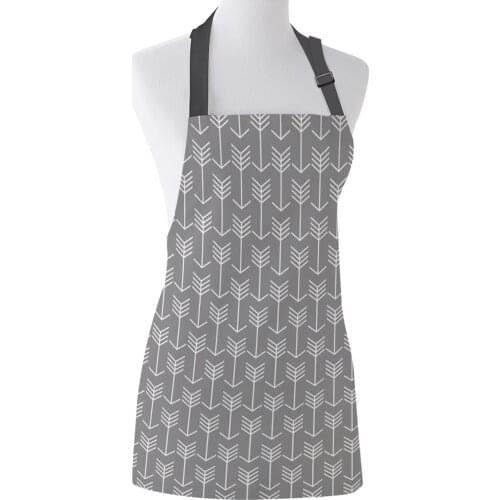 Classic Grey Geometric Arrow Kitchen Aprons BBQ Bib Apron for Cooking Baking Restaurant Pinafore Home Christmas Decorations