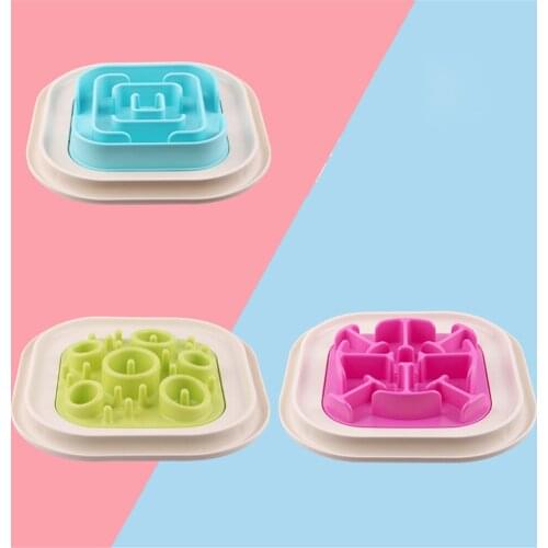 Dog Slow Feeder Plastic Pet Feeding Food Bowl Puppy Cat Non Slip Slow Down Eating Dishes Prevent Obesity Dogs Supplies