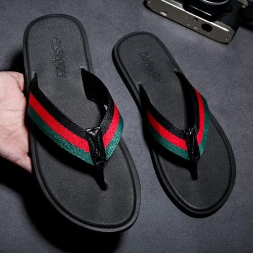 Topvivi rubber slippers men outdoor 2021 beach summer Comfortable Beach Classic Casual Flats men Handmade flip flops for men