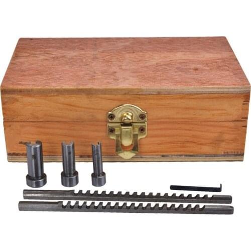 HSS Keyway Broach Set Metric Sized 6pcs 2mm 3mm Broaches 6/8/10 Collared Bushings with Shims CNC Cutting Tools