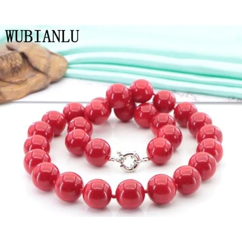 New Red Simulated-Coral Chains Necklace Women Round Beaded Collar Bosmian Girl Party Fine Or Fashion Natural Stone Beads Jewelry