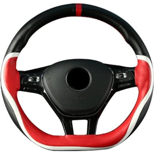 Car Accessories Steering Wheel Cover DIY Artificial leather Soft and non-slip diameter 37 38cmWith Needle and Thread