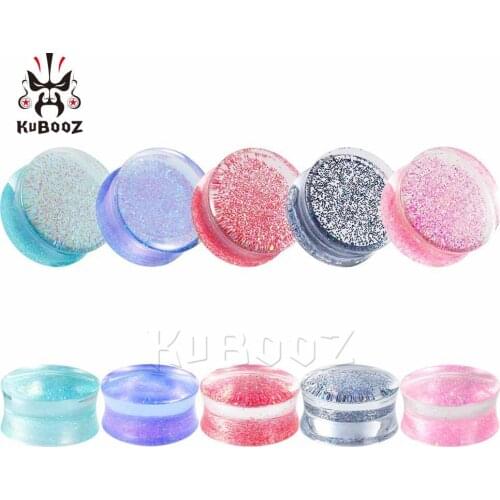 KUBODY New Simple Transparent Acrylic Ear Piercing Tunnels Plugs Mutil Color Ear Gagues Expanders Body Jewelrry Wholesale