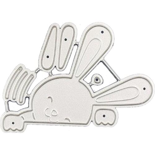 Happy Easter Rabbit Metal Cutting Dies Stencil DIY Scrapbooking Album Paper Card Template Mold Embossing Craft Decoration