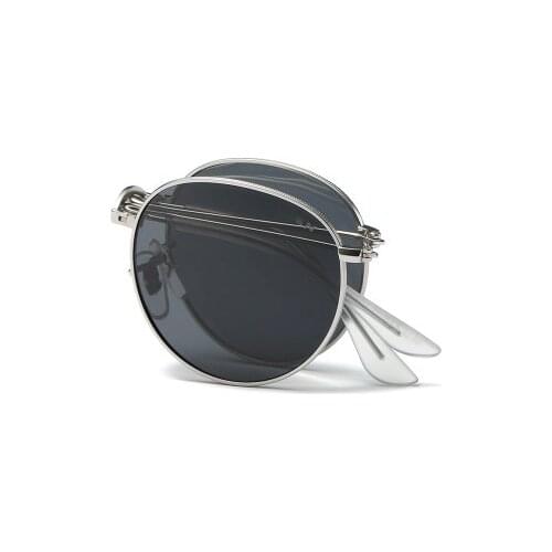 Unique Mirror Oval Polarized Folding Sunglasses Fold Sun Glasses Portable High Quality for Driving