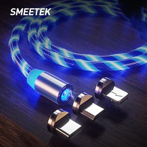 Streamer data cable luminous magnetic magnetic fast charging flashing mobile phone marquee charging cable