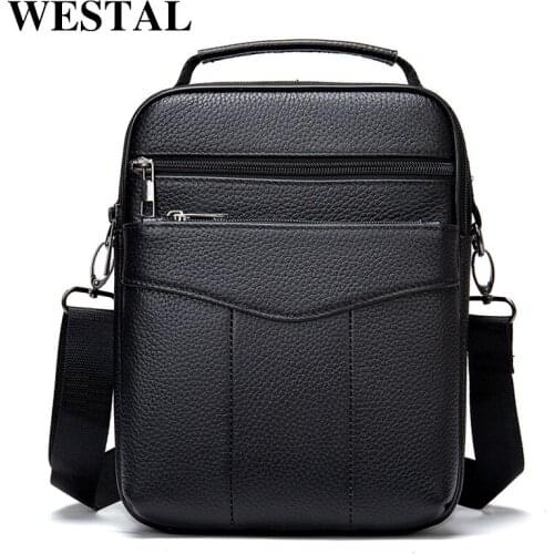 WESTAL Mens Shoulder Bag Mens Genuine Leather Men Handbag Man Bag Crossbody Bags For Men Business Messenger Bags Handbags
