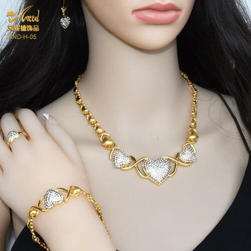 Xoxo Jewelry Sets African Gold Color For Women Bridal Indian Ethiopia Dubai Necklace Earrings Set Wedding Jewellery Gift