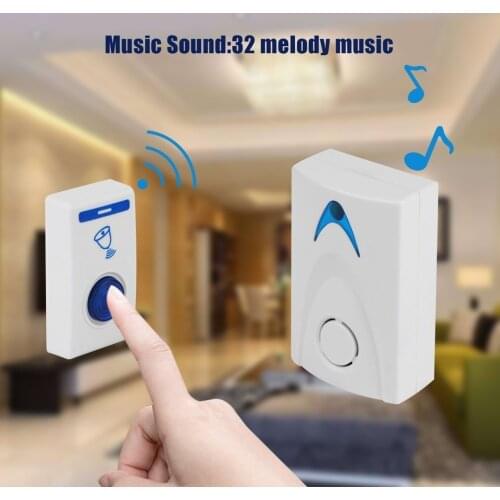 504D LED Wireless Doorbell Welcome bell Intelligent Home Door bell Alarm 32 Songs Smart Doorbell Wireless bell Waterproof Button