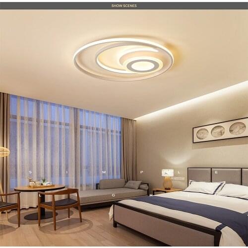 Led ceiling lamp Acrylic creative home simple post modern Nordic bedroom living room ultra-thin RC Dimmable led Pendant Lamps