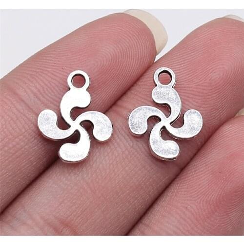 Tristana 40pcs 15x12mm Antique Silver Color Vortex Spiral Charms Pendant For Jewelry Making DIY Jewelry Findings