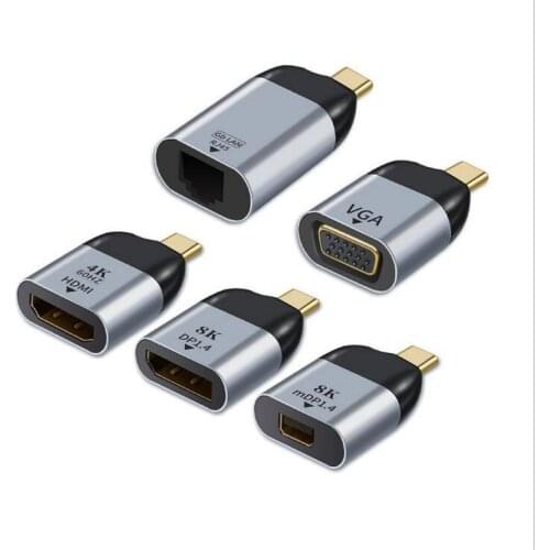 USB Type-C to HDMI DP VGA miniDP RJ45 Video interface Converter Adapter PLUG Projection 4K 60Hz HD video transmission Type