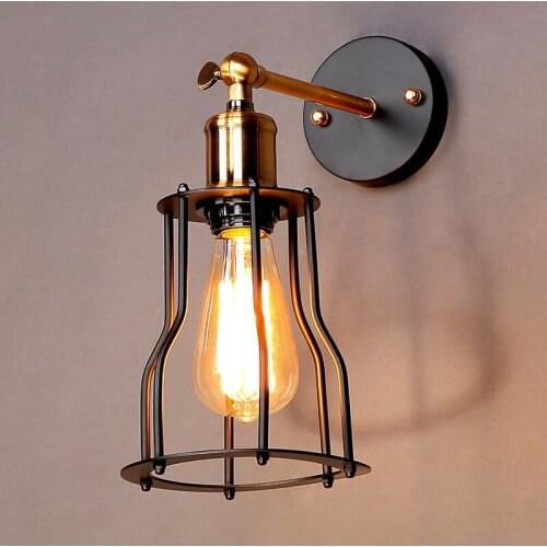 Vintage Wall Light E27 LED Bulb Loft Retro Iron Wall Lamps Fixture Antique Industrial Wall Lighting for Bedside Living Room