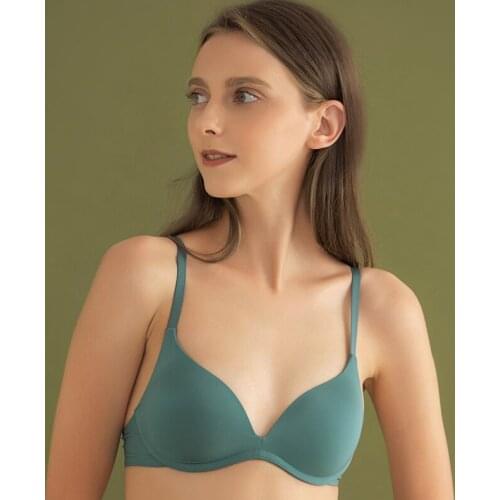 Wasteheart Women Fashion Gray Green Wireless Padded Female Bralette Sexy One-Piece Bras Bralette Underwear A B Seamless Lingerie