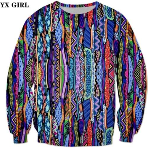 YX GIRL Brand clothing 2018 new Fashion Mens Womens Long sleeve Sweatshirt 90s Retro Style 3d Print Casual pullover ZS785