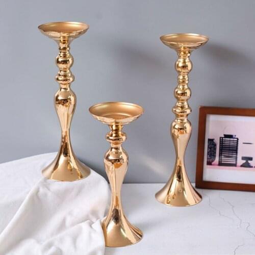 1Pc Nordic Metal Candle Holder Candlestick Flower Vase Table Centerpiece Wedding Prop Home Decoration