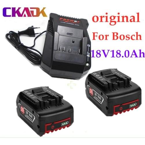 100% original 18V18000mAh refermable for Bosch 18V18.0Ah backup battery replacement portable BAT609 indicator light + 3A charger