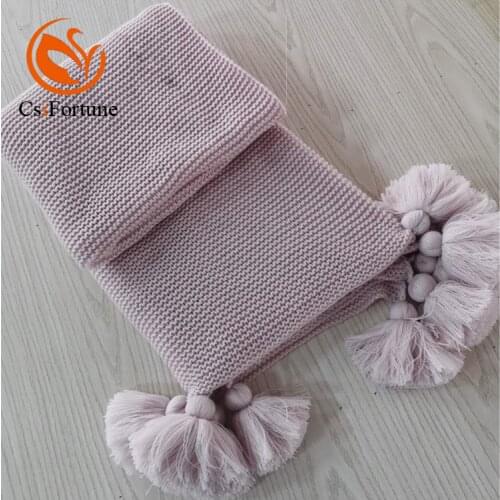2020 beautiful tassel super soft solid woven throw blanket