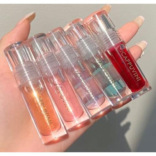 Cappuvini 5 color Moisturizing Lip Gloss Base Lipstick Makeup Water Lip Tint Glitter Lip Plumper Shimmer Transparent Lip Gloss