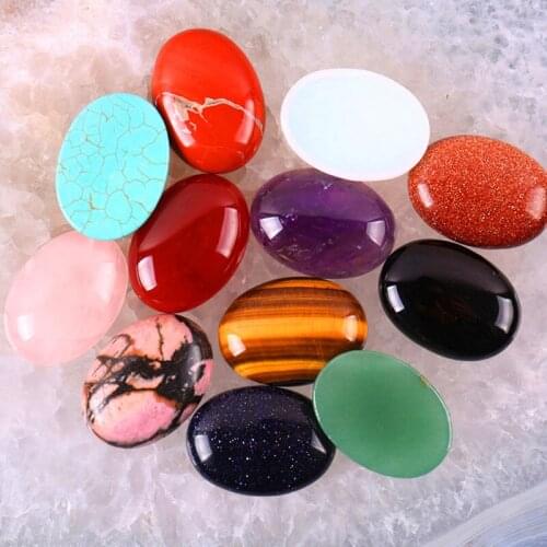 30x22MM Tigereye/Rose Crystal/Rhodonite/Green Aventurine/Purple Crystal/Sandstone/Carnelian/Picasso Oval Cabochon CAB (2pcs/lot)