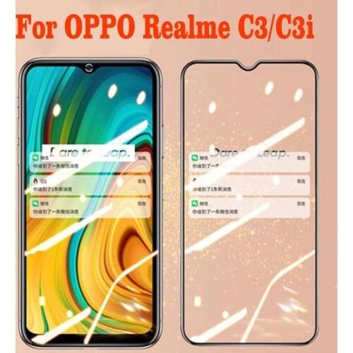3D Full Glue Tempered Glass On For OPPO Realme C3 Full Cover Protective film Screen Protector For OPPO Realme C3i Shield Saver