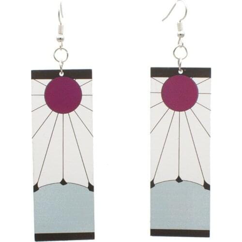 Anime Demon Slayer Kimetsu no Yaiba Kamado Tanjirou Cosplay Earrings Clip Stud Earrings Cosplay Props Accessories