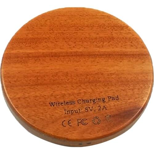 5W Wireless Charger Portable Wooden Wireless Charging Pad For Qi Enabled Mobile Phones