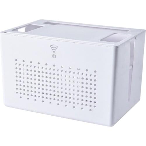 Double-layer Wireless Wifi Router Storage Box Desktop Socket Wire Organizer Box TV Set Top Rack Power Strip Hidden Finishing Bo