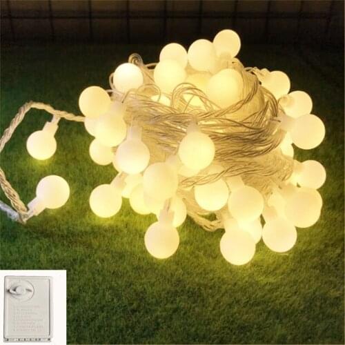 10M 50LEDs Ball Fairy String Light With Memory Controller Outdoor Night Light For Home Garden Wedding Party Festival Decoration
