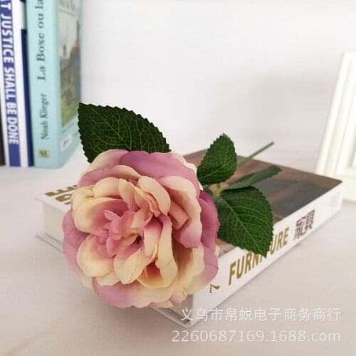 10pcs/ Lot Rose Artificial Flowers Wreath Single Branch Silk Flowers Wedding Table Decoration Home Garden Rose Fence Fake Flore
