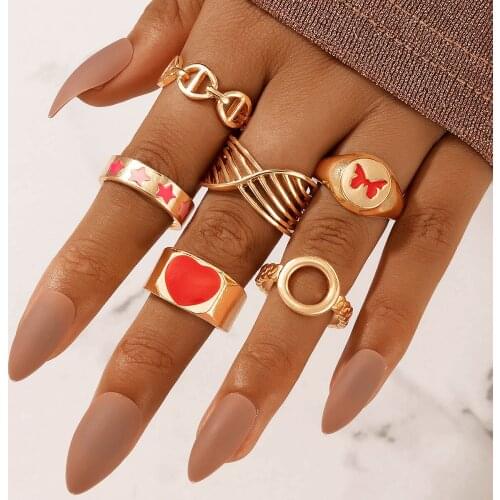 Matching rings set for women anillo bagues bohemian jewelry teen girls sieraden accesorios mujer fashion 2021 bijoux lgbt gift