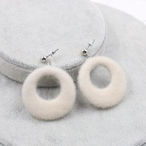 Korea Round Earrings Women Fashion Jewelry Pendientes Aretes De Mujer Moda 2021 Circle Boucle D'Oreille Femme Winter Brincos New