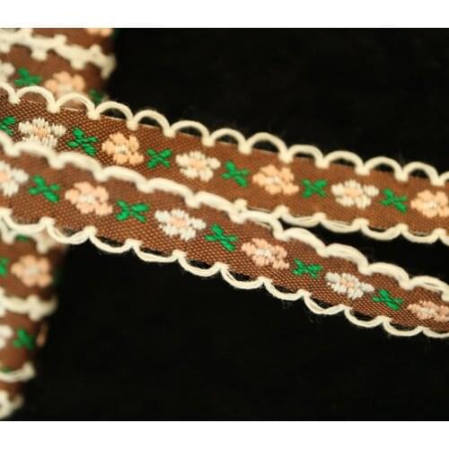 1.2cm*20yard embroidery flower lace trim patches for clothing folk-custom Floral appliques lace trimming DIY clothes accessories