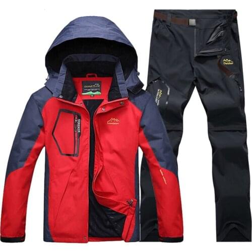 Jackets Camping Trekking Pants Outdoor Travel Quick Dry Trousers Suit Plus Size Men Summer Spring Fishing Hiking