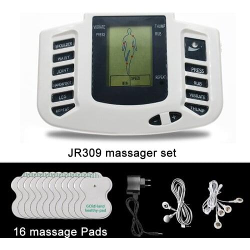 JR309 Health Care Electrical Muscle Stimulator Massageador Tens Acupuncture Therapy Machine Slimming Body Massager 16pcs pads