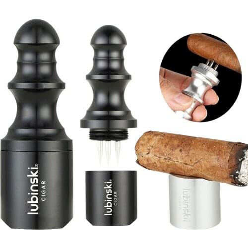 GALINER Metal Cigar Holder Support Portable Cigar Draw Enhancer Tool & Nubber Smoking Accessories , Good Helper For Cigar Lover