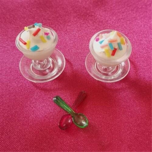 3pcs/set 1:12 Scale Ice Cream Food Model Miniature Dollhouse Accessories Decor