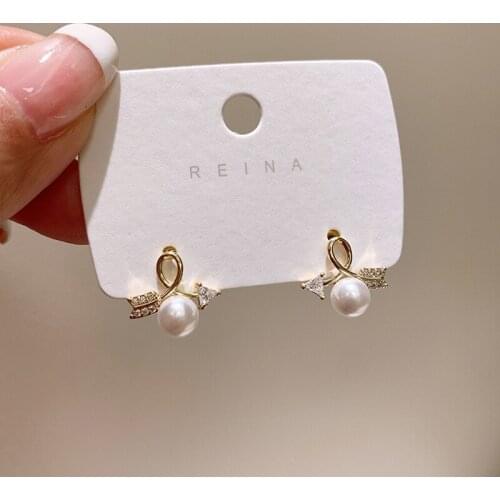 Zeojrlly Pearl Trendy Round Women Dangle Earrings 2020 New Arrival Pearl Earrings Korean Simple Small Earrings Elegant Jewelry
