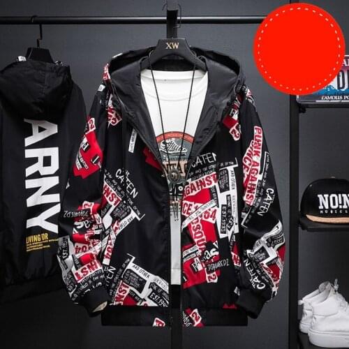Mens wear casual hoodie jacket. of Slim handsome spring autumn casual Grffitic color large size baseball clothes Y356