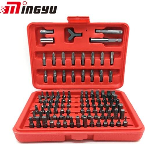 MING YU 100pcs/set Professional Bits Set Sturdy CR-V Screwdriver Head Set Torx Hex Bit Set with Case