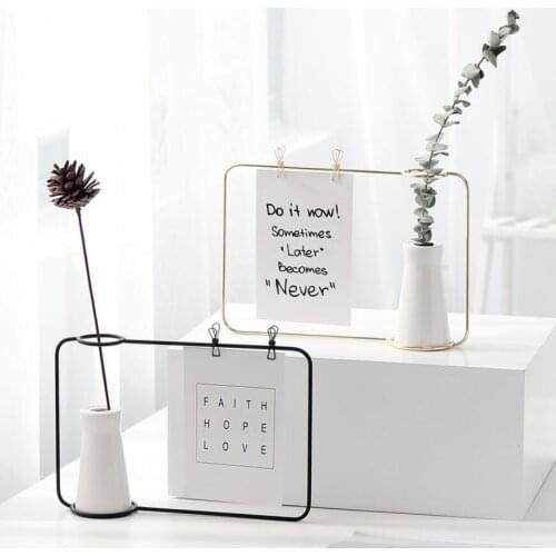 1PC Iron Art Picture Frames Photo Frame Creative Home Living Room Set Table Flower Arrangement Vase Decoration Bracket