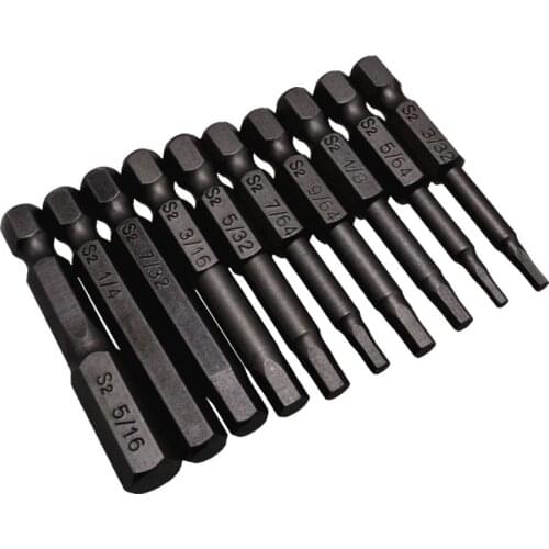 2021 New 10PCS Black Magnetic Hexagon Screwdriver Bits S2 Steel 1/4 Inch Hex Shank Screw Drivers Set 50MM