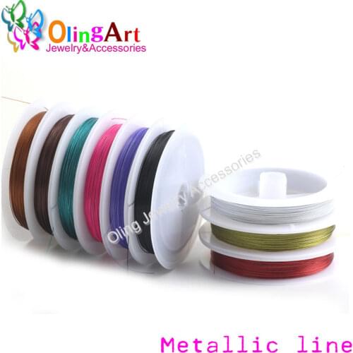 OlingArt 50m*0.45mm 10Roll/lot Enameled Tiger Tail Wire Ropes DIY Jewelry Making Accessories line choker ,Mixed Color 2019 New