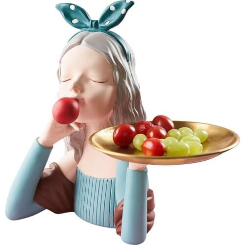 Creative bubble girl personality fruit plate European fashion jewelry tray home living room tea table fruit plate ornaments